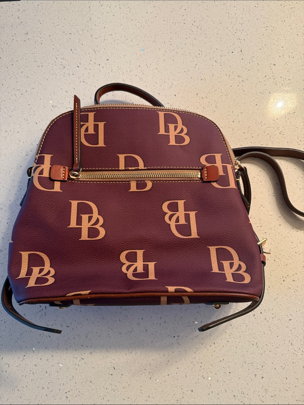 Dooney & Bourke Burgundy Logo Dome Backpack